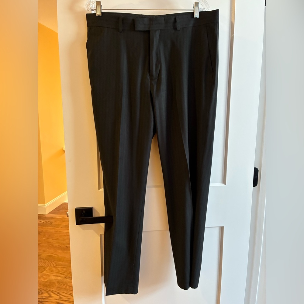 INC International Concepts Men's London 34X30 Regular Fit Black Dress Pants